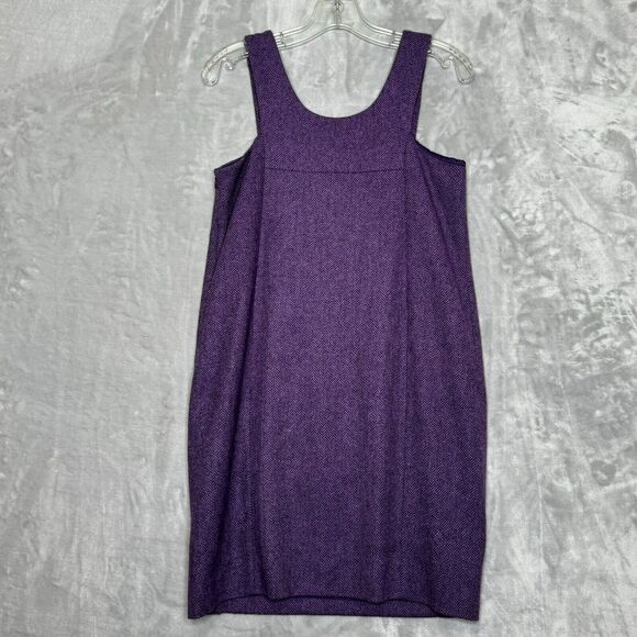 Michael Kors Made In Italy Dress Womens 6 Purple Violet Wool Herringbone Jumper - Picture 2 of 14